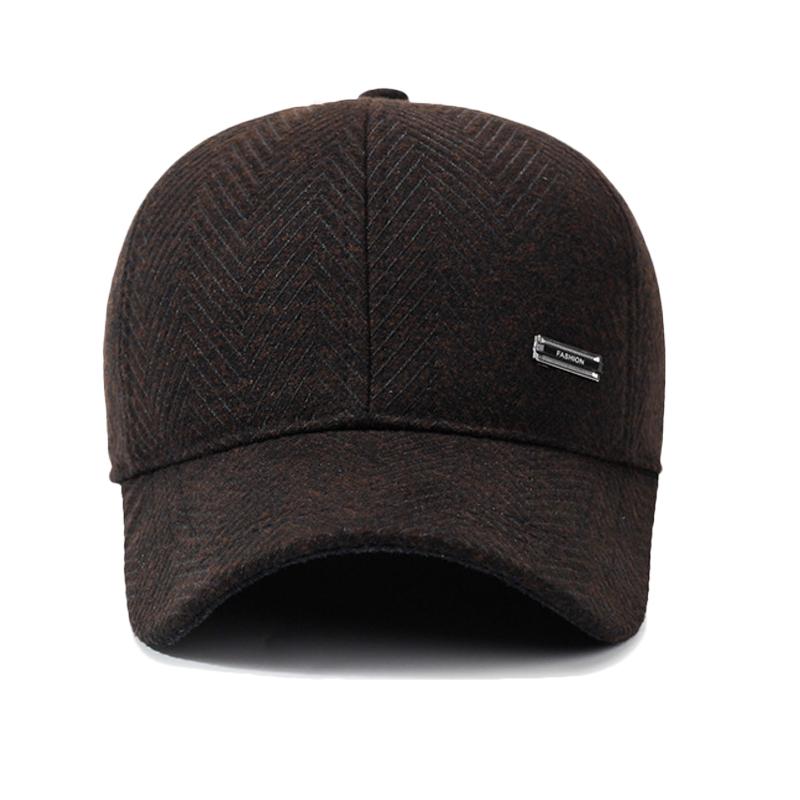 Winter Men's Woolen Baseball Cap Middle-Aged Warm Hat Autumn Father Cotton Cap