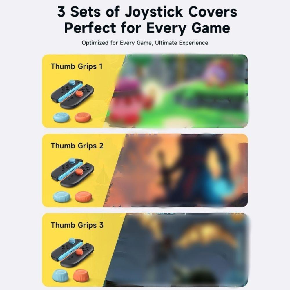 6pcs Soft Joystick Grip Cover Silicone Switch Accessories Thumb Grips Caps for Switch 2 Game Playing