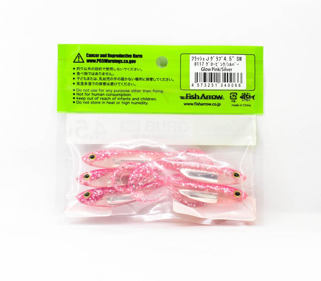 Fish Arrow Soft Lure Flash J Grub SW 4.5 Inch 5 Piece per pack #117 (0066)