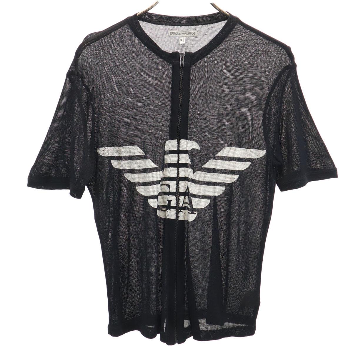 

Emporio Armani 90s Made in Italy Old Short sleeve Zip-up Mesh Cut M black Women Used