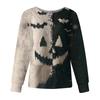 Women's Casual Fashion Long Sleeve Standing Collar Single Breasted Halloween Print Workwear Jacket Tops