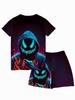 Popular Boys Funny Fashion Series D Printed Casual Pullover Clothing, Short Sleeve Shorts Set