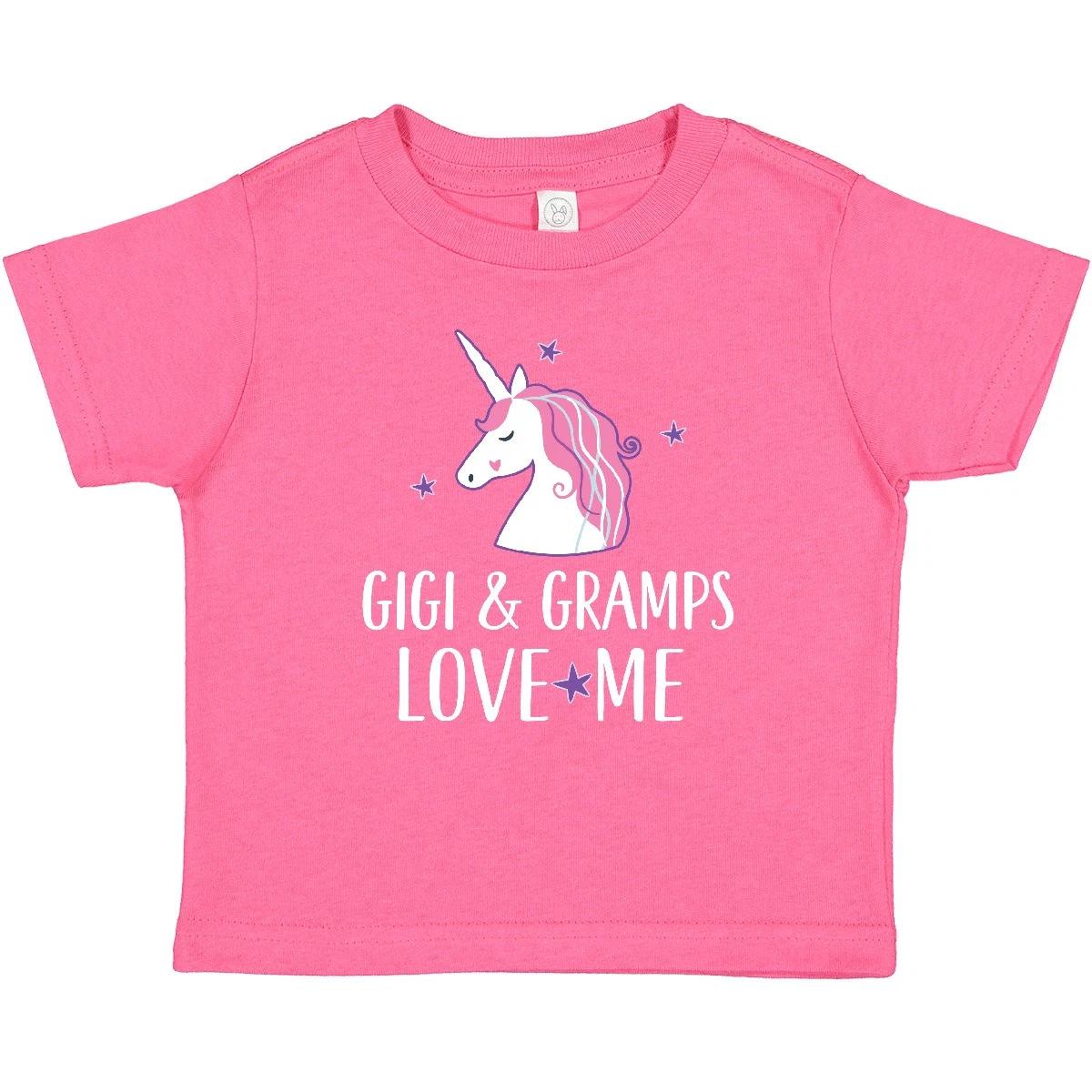 Inktastic Gigi And Gramps Love Me Unicorn Baby T-Shirt Girls Childs Clothes Tees 120