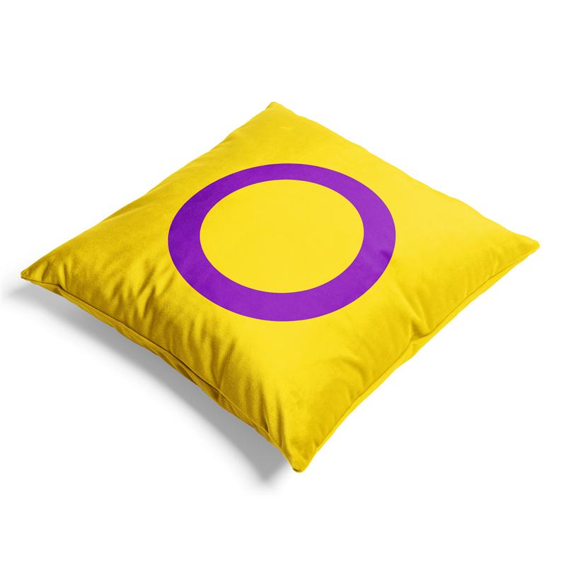 Aertemisi 18'' x 18'' Intersex Pride Flag LGBT Square Throw Pillow Cushion Covers Cases Pillowcases 45cm x 45cm