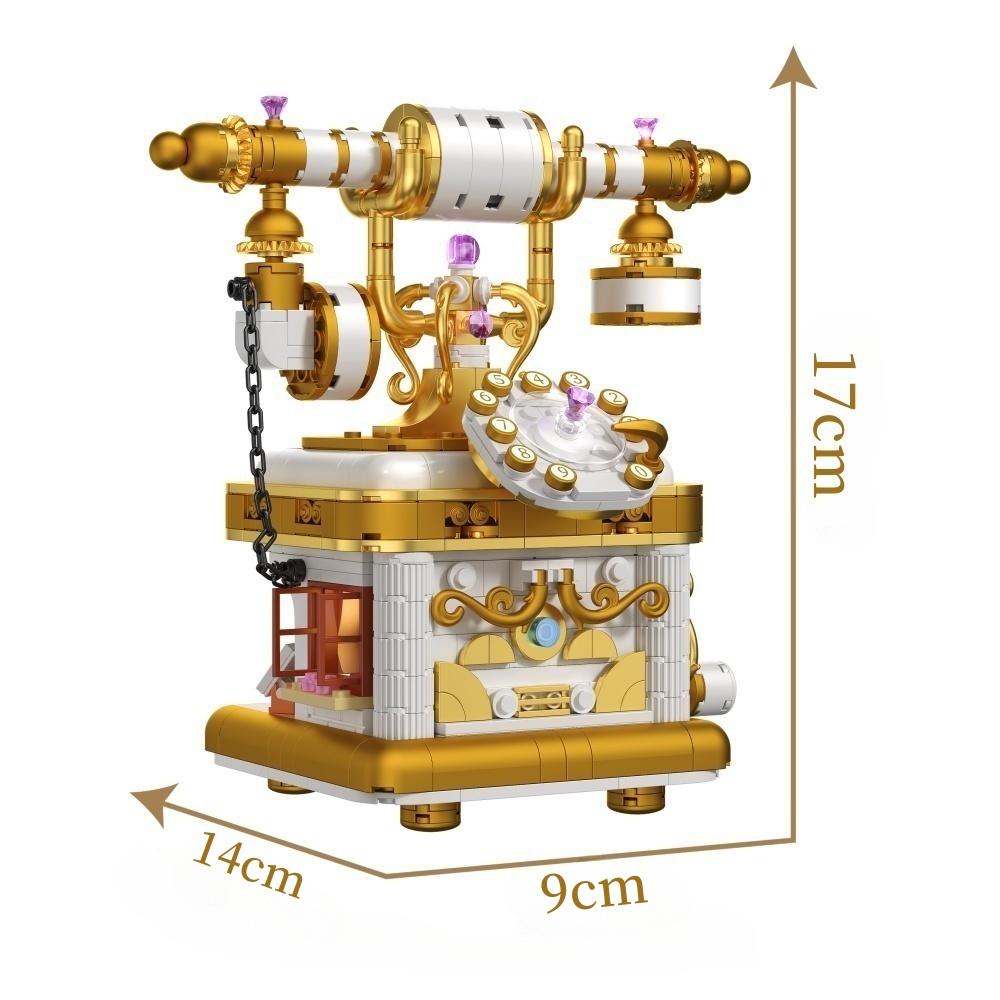 1990s Retro Phone Building Blocks Set - Elegant Decorative Piece, Educational Toy for Kids, Birthday Gift for Boys and Girls