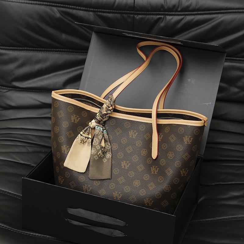 

2025 Women s Minimalist Retro Tote Bag: High-End Shoulder Bag with Light Luxury Style