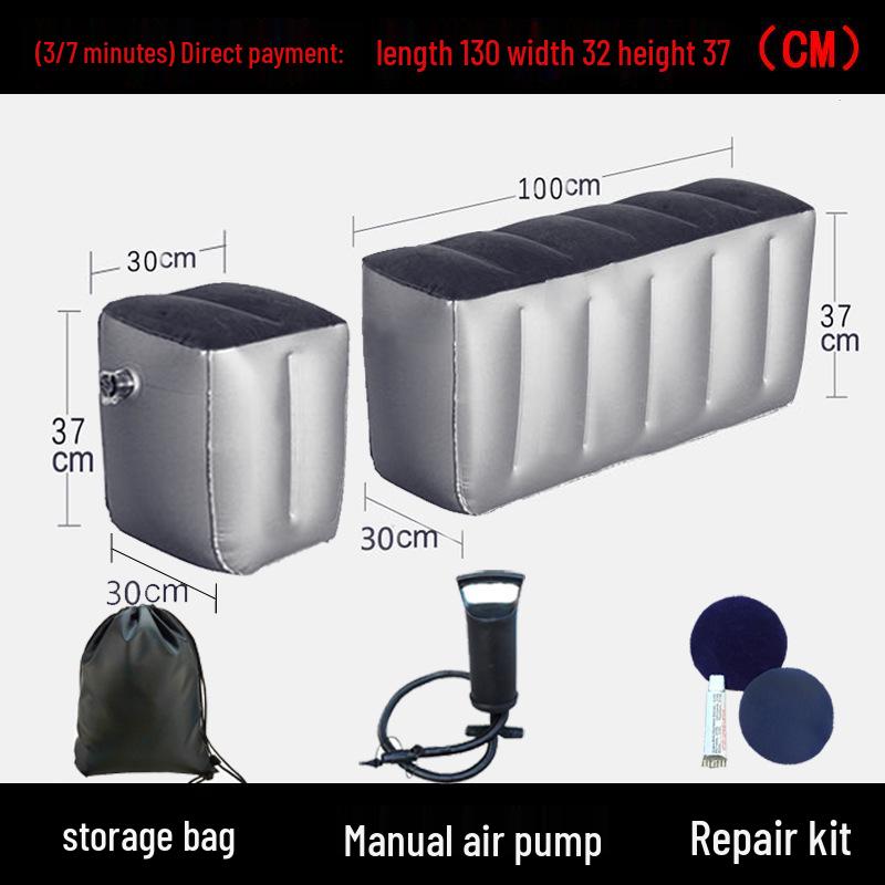 Inflatable Car Bed and Footrest for Rear Seat Use In Sedans and SUVs