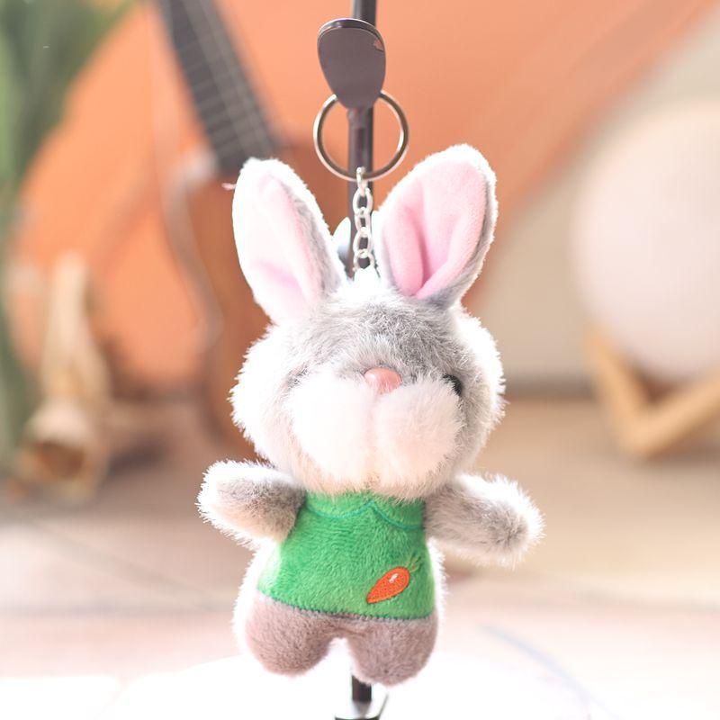 Cute Rabbit Plush Toy With Pp Cotton Filling For Bag Decor And Gifts