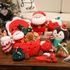 Adorable Merry Xmas Plush Toy Holiday Present Stuffed Gentle Santa Claus Gingerbread Man Sock Bell Tiny Xmas Tree Home Decor