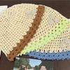 Handmade Crochet Flower Hat Thin Hollow Out Knitted Hat Cute Weave Cap  Girls