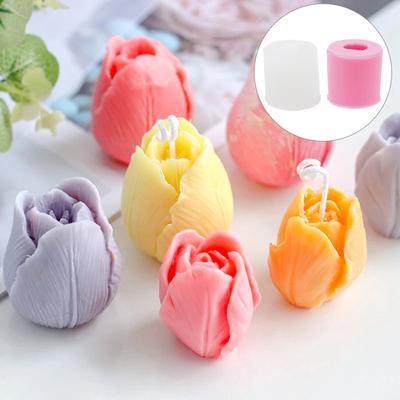 3D Silicone Tulip Candle Mold Handmade Diy Flower Silicone Soap Mold Cake Mold