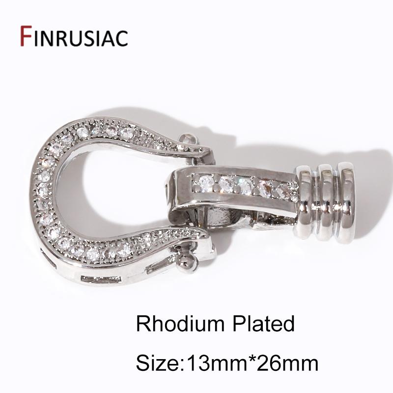 18K Gold Plated Zircon Fasteners Accessories Closure Lock Clasps For DIY Needlework Beads Pearls Jewelry Making Findings