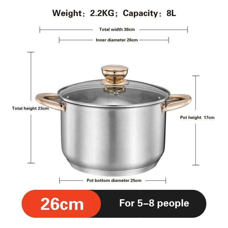 Deutscher Handwerkskunst 304 Edelstahl Suppentopf Suppenset Topf mit Dampfeinsatz Verdickter Dämpf- und Schmortopf Töpfe und Pfannen Hotpot