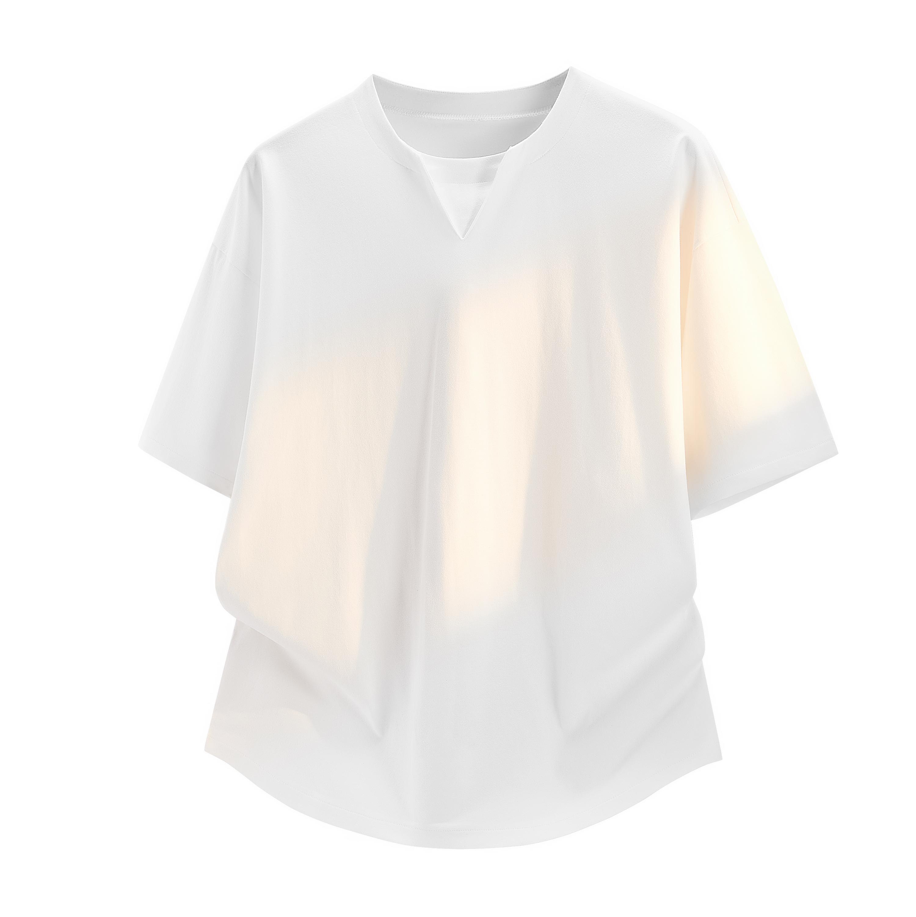 

Dmao Plus Size Plus Size Men s Loose-fitting Short-sleeved T-shirt Tops Quarter-sleeved Round Neck Half-sleeved T-shirt XL білий