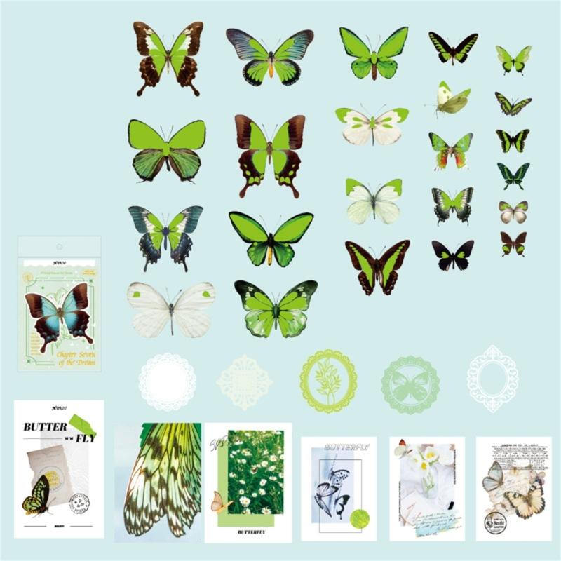 Colorful Butterfly Label Glowing Sticker Craft Materials Suitable for Classroom Decorations Party Favors Craft Set