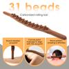 Wood Massage Roller Stick 31 Beads Handheld Lymphatic Drainage Tools Fascia Blaster Stomach Cellulite Massager for Neck Back Leg