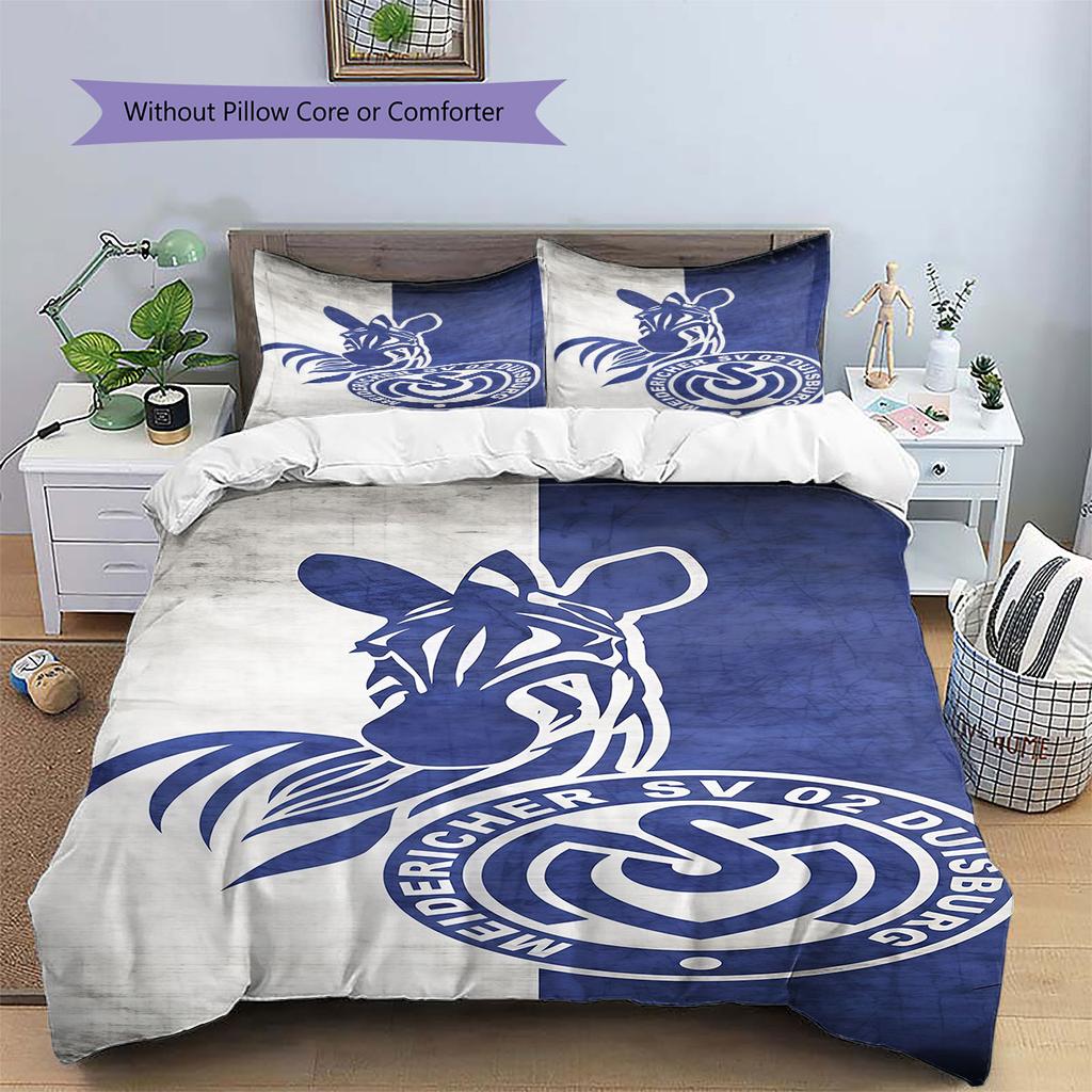 MSV Duisburg Pattern Bedding,Quilt Set Quilt Cover Pillowcase Home Birthday Gift(1 * Duvet Cover + 2 * Pillowcase, Without Core)
