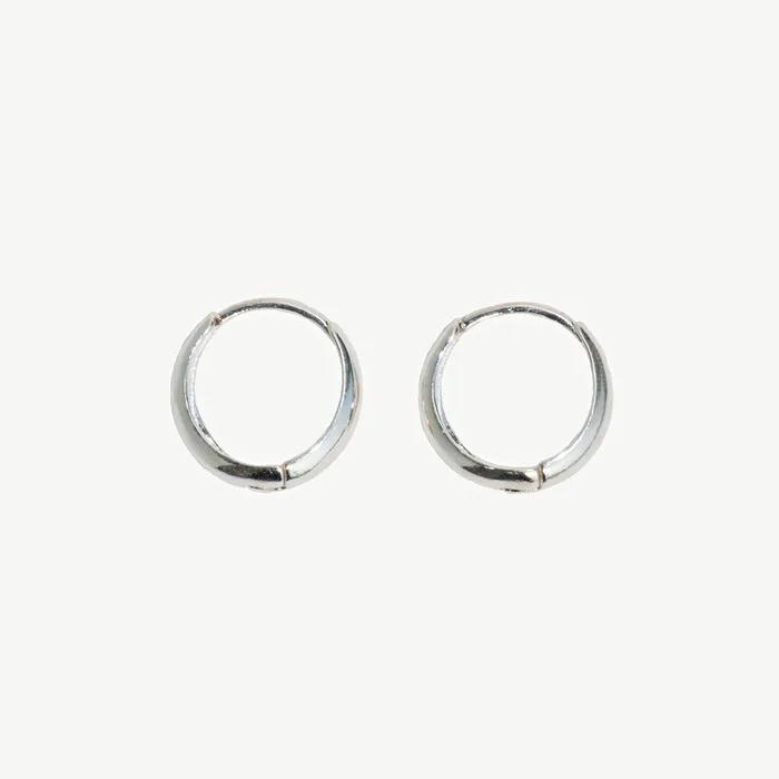 Basic Silver Earrings_Clear Circle Earrings