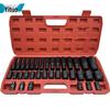 35-Piece Heavy Duty 1/2" Air Impact Socket Set - Black Hex, Extended Screwdriver Electric Wrench Tool