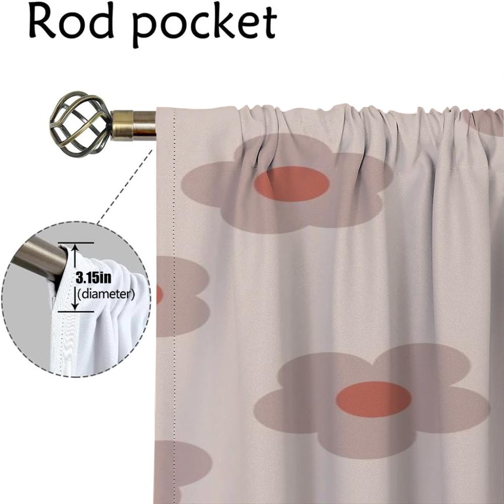 Blackout Curtains 2 Pieces a Lot of Flowers Home Interior Curtains for Living Room Curtain Halloween Decoration Blinds Shades