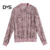 Summer Thin Jacket for Women Floral Print Zipper Short Coat Sun Protection Cardigan for Outdoor Sports Beach Hiking