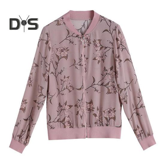 

Летняя тонкая куртка для женщин с цветочным принтом, короткое пальто на молнии, солнцезащитный кардиган для занятий спортом на открытом воздухе, пляжа, походов 2XL розовый