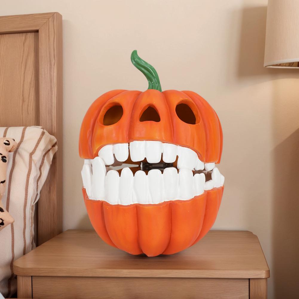 Resin Pumpkin Storage Box Case Plastic Container Holder Props Pumpkin Tricky Candy Bucket for Halloween Thanksgiving Day Party