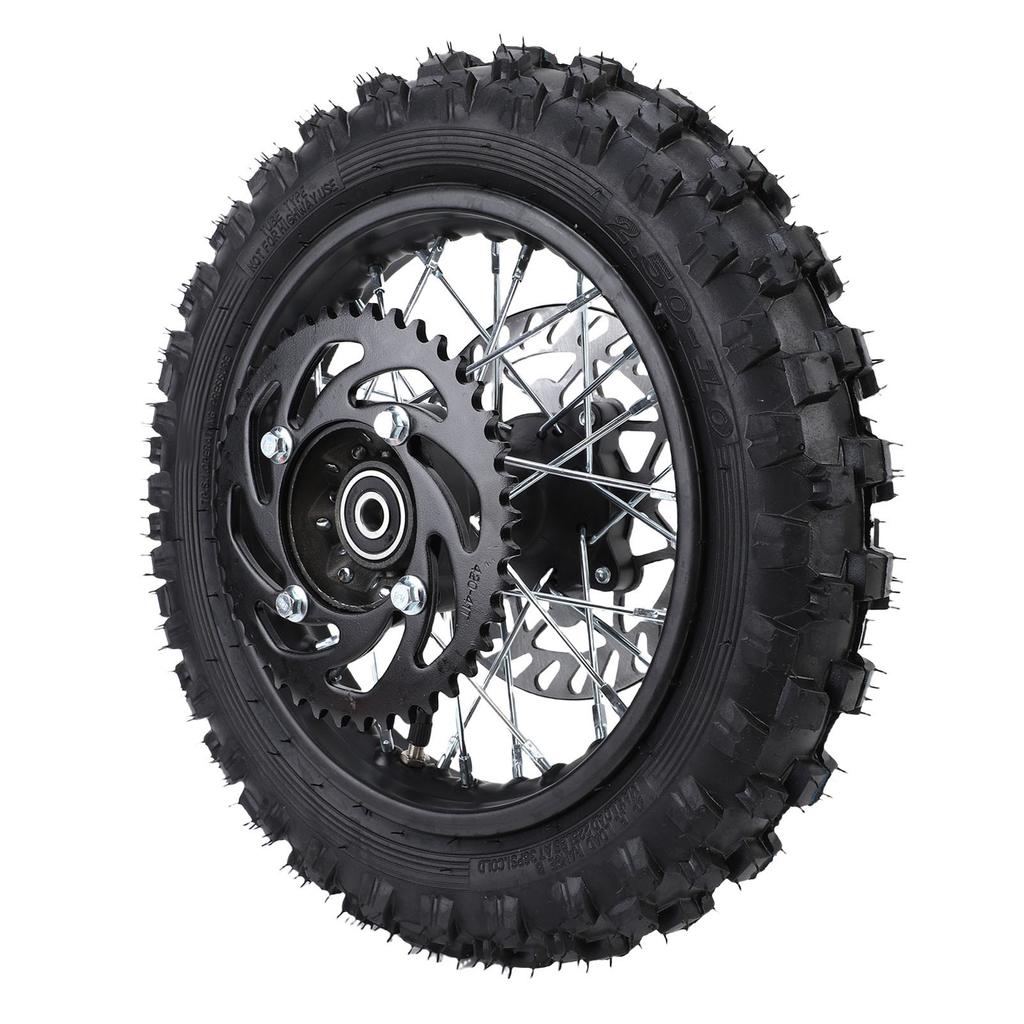 10 Zoll Hinterradmontage 2.5 10 Reifen 12mm Achse 190mm Bremsscheibe 420 41Z Kettenrad Felge für 50ml 110ml Dirt Pit