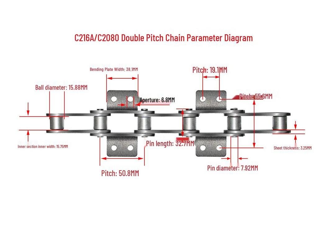 10A32A Single/Double Hole Double Pitch Small Roller Transfer Chain