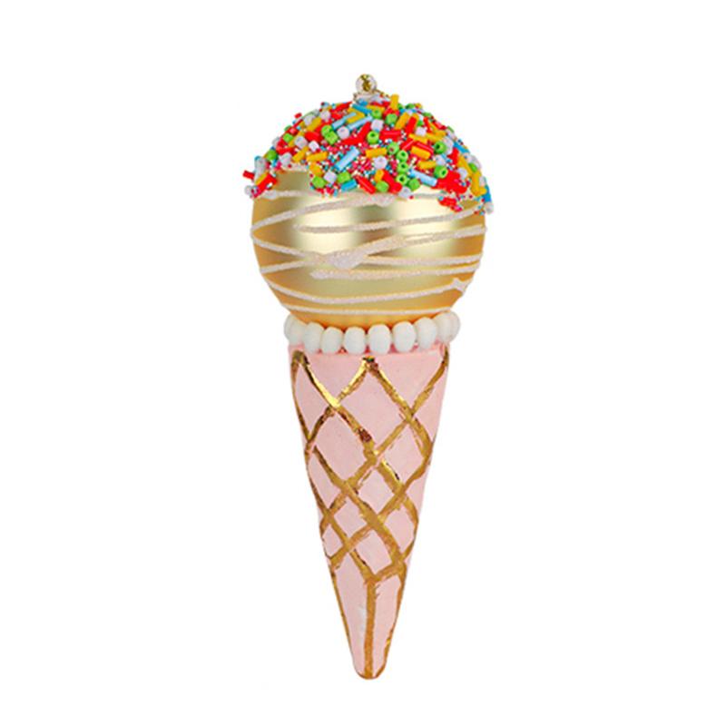 

blue Ice Cream Pendant Christmas Tree Decoration Glass Pink Ice Cream New Year Gift Xmas Festive Room Decor 2024 NOEL
