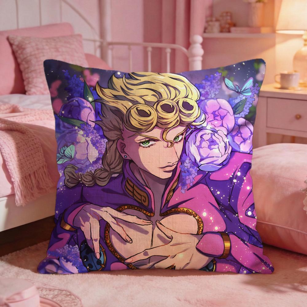 jJoJo Bizarre Adventure Cushion Cover Premium Comfort Reversible Pillow Cove Two in One Design for Any Room Car Interior