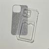 Glitzerndes Papier-Kartenetui für iPhone 14 11 13 12 Pro Max X XR XS Max 7 8 Plus Weiche Silikon-Geldbörse Klare transparente Abdeckung