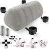 Sex Pillow Couples Sex Toys, Heart Shaped Inflatable Cushion Furniture for Bedroom Dildo Mount, Upsize Wedge with Bondage Cuffs, Cross Strap, Nipple