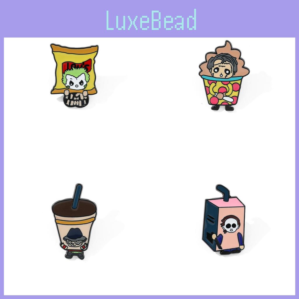 Cartoon Kreative Halloween Brosche Horrorfilm Charakter Clown Kettensäge Horrorpuppe Metallabzeichen