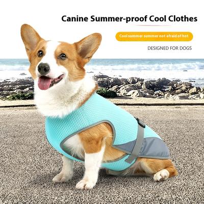 Corgi Teddy Special Summer Mesh Cooler Cool Clothes Ultra-Thin Ice Silk Uv Protection Pet Sportswear Summer Cooling Chest Strap