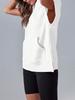 Women's Oversized Half Zip Hoodie Short Sleeve Pullover Sweatshirt Top with Pockets