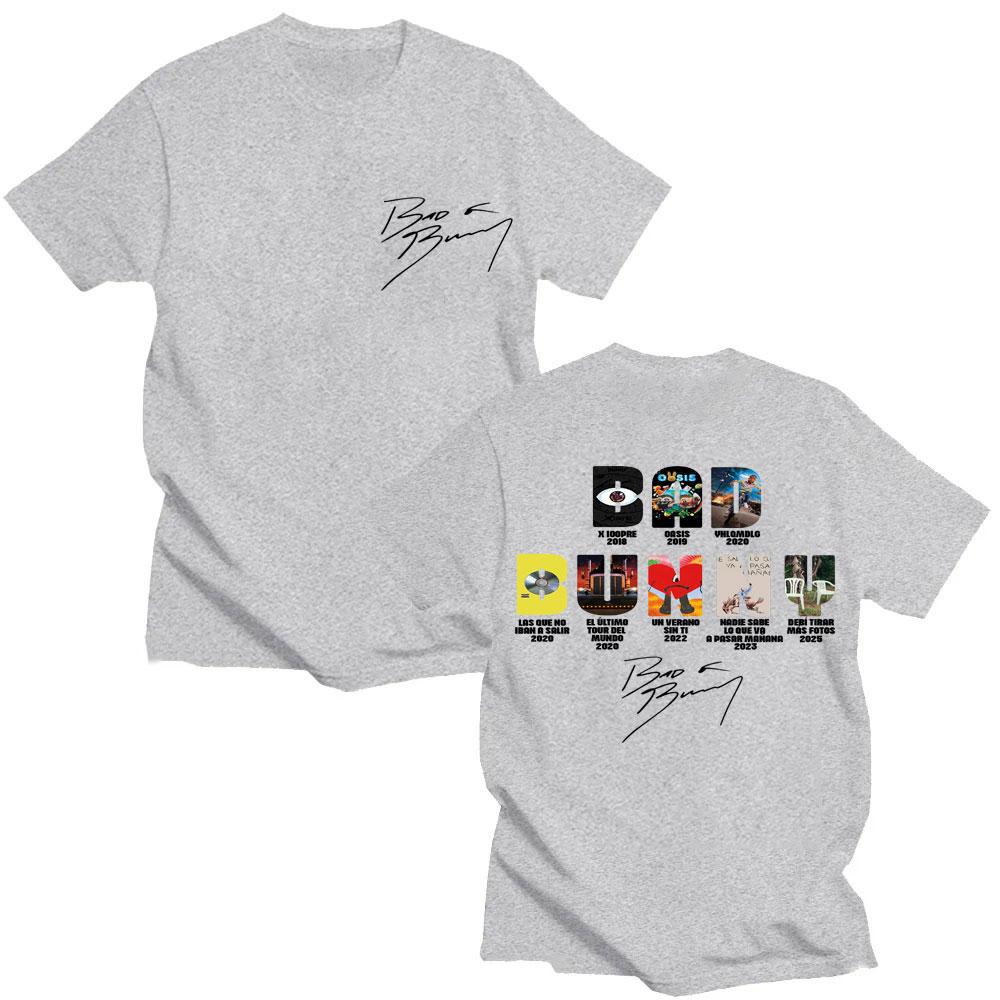 Rapper Bad Bunny Music Album Cover T Shirts Men Women Harajuku Fashion Hip Hop T-shirt Oversized Cotton Casual Tshirt Streetwear