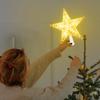 Christmas Star Tree Topper Lights LED Glowing Star Lamp Sparkling Night Light Xmas Tree Top Ornaments New Year Home Party Decor