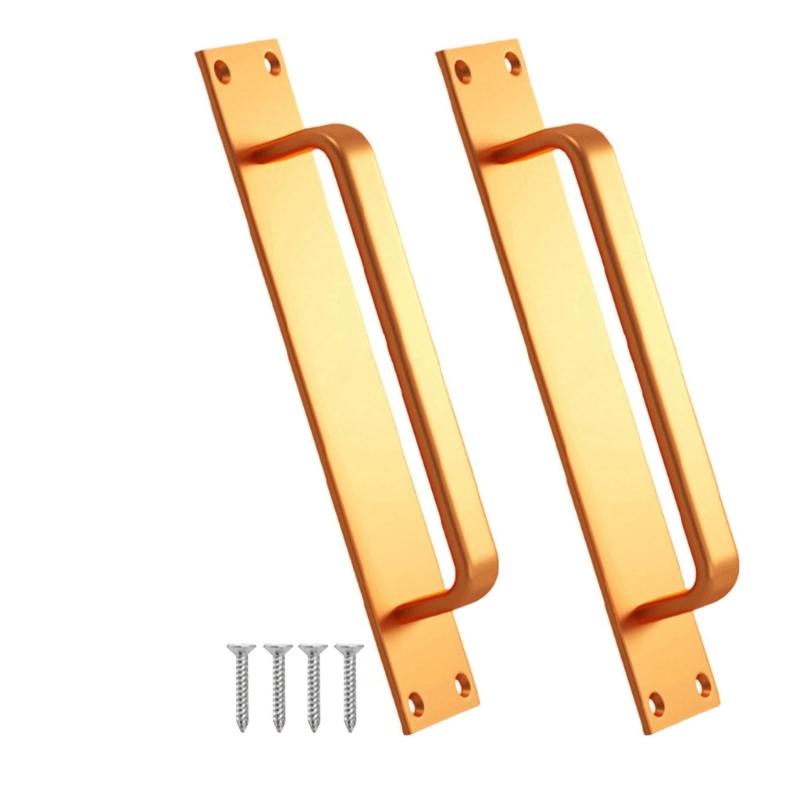 Set of 2 Multipurpose Barn Door Handles Hole Center Sturdy Aluminum Alloy for Sliding Door In Bathroom and Kitchen