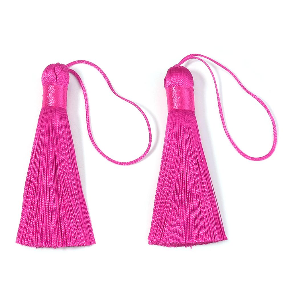 6pcs 82cm Long Silk Tassel Fringe Brush Handmade Soft Mini Tassels with Loops For DIY Craft Jewelry Making Souvenir Bookmark
