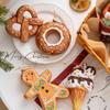 6Pcs Cute Christmas Tree Hanging Decorations Gingerbread-Themed Cookie Ornaments Christmas Kitchen Decor Home New Year 2025