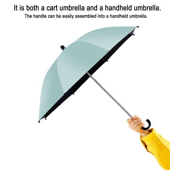 Baby Stroller Umbrella with Clamp UPF 50+ Sun UV Protection Adjustable Waterproof Windproof Universal Outdoor UV Blocking Pram Parasol