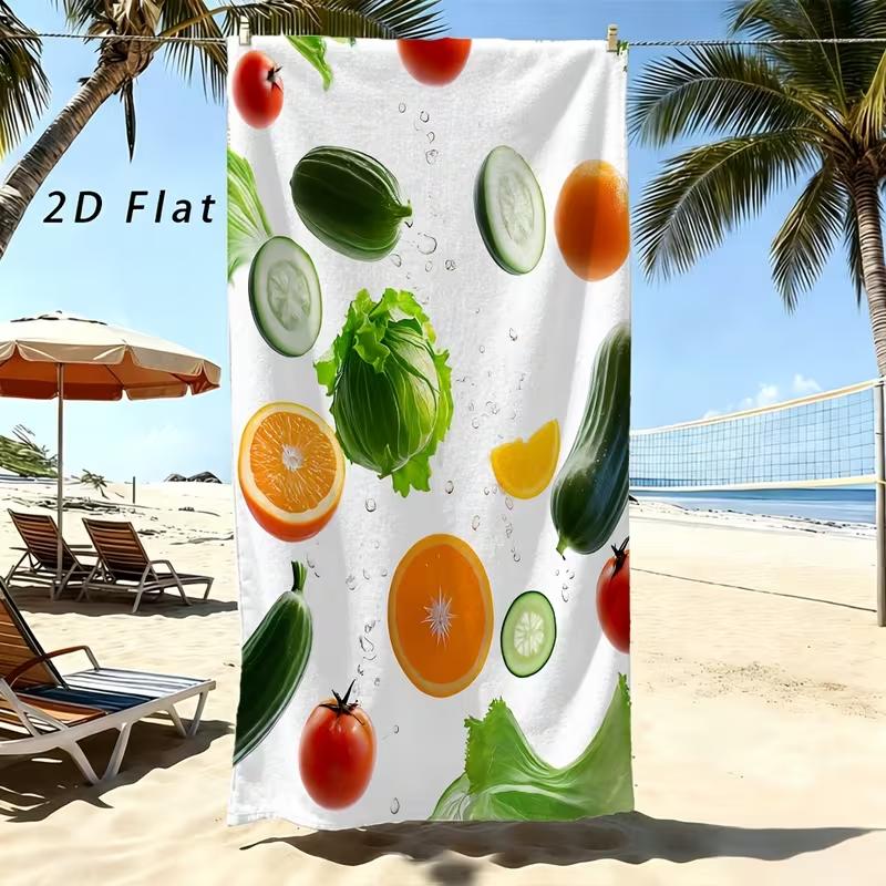 Aquarell Wassermelone Erdbeere Druck Strandtuch Frische Sommerfrucht Blatt Schnelltrocknend Sandresistent Handtuch Reise Pool Urlaub