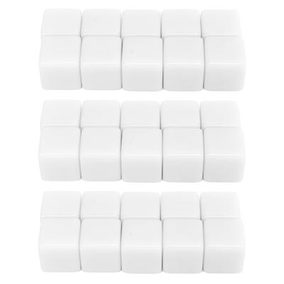 30 Pcs 16mm Dice Set Six Sided Blank Dice Write On Cubes Game for Math Teaching Education White