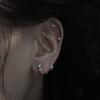 925 Silver Hypoallergenic Star Cross Earrings Fashion Unique Design Gothic Style New Trendy Versatile Earrings Jewelry for Women