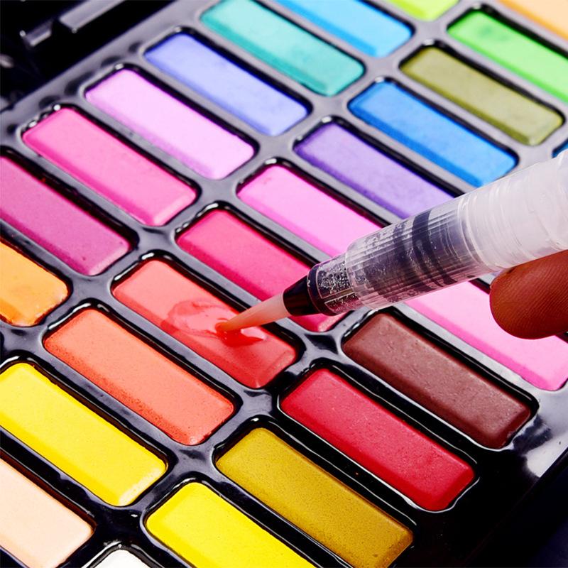 Professionelles Aquarellfarben-Set 24/36 Farben Pigment für Aquarellmalerei Mit Pinsel & Aquarellpapier Malset