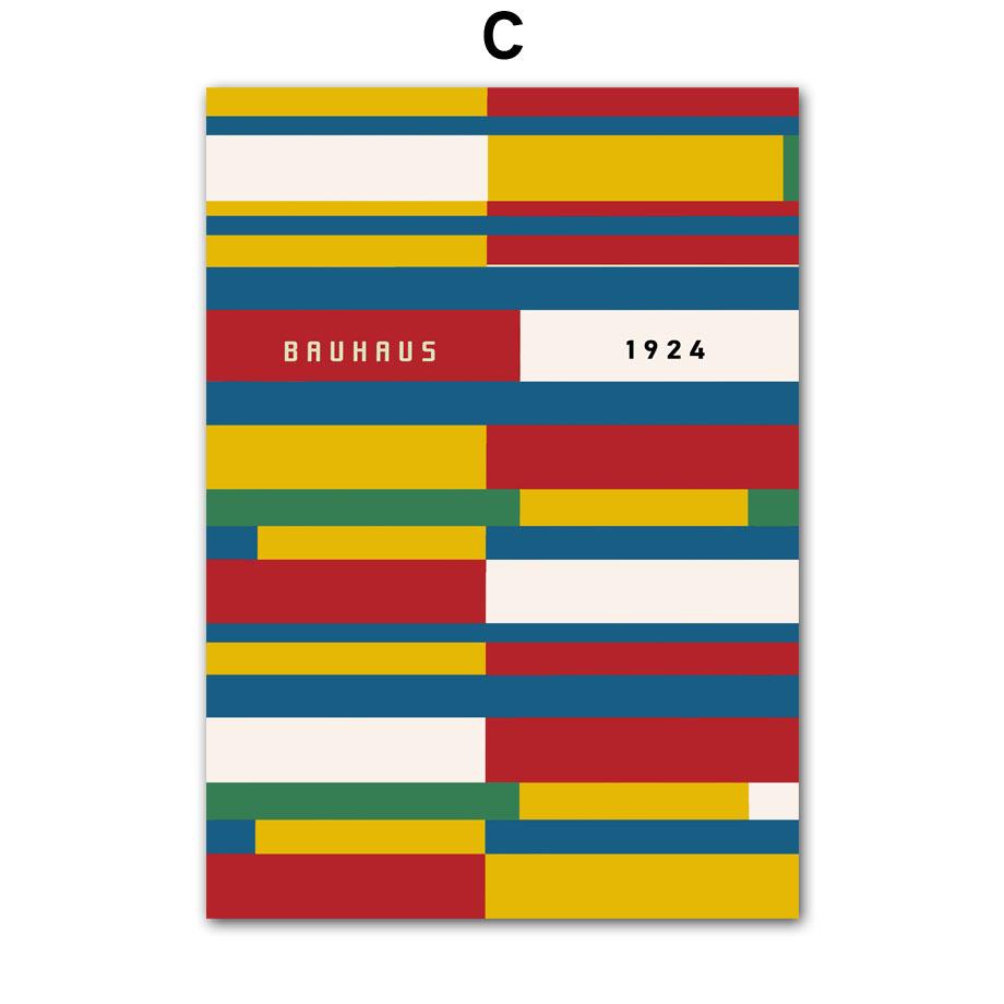 Bauhaus Lines Geometric Figure Wall Art Posters Prints Nordic Abstract Canvas Painting Hotel Bar Pictures For Living Room Decor