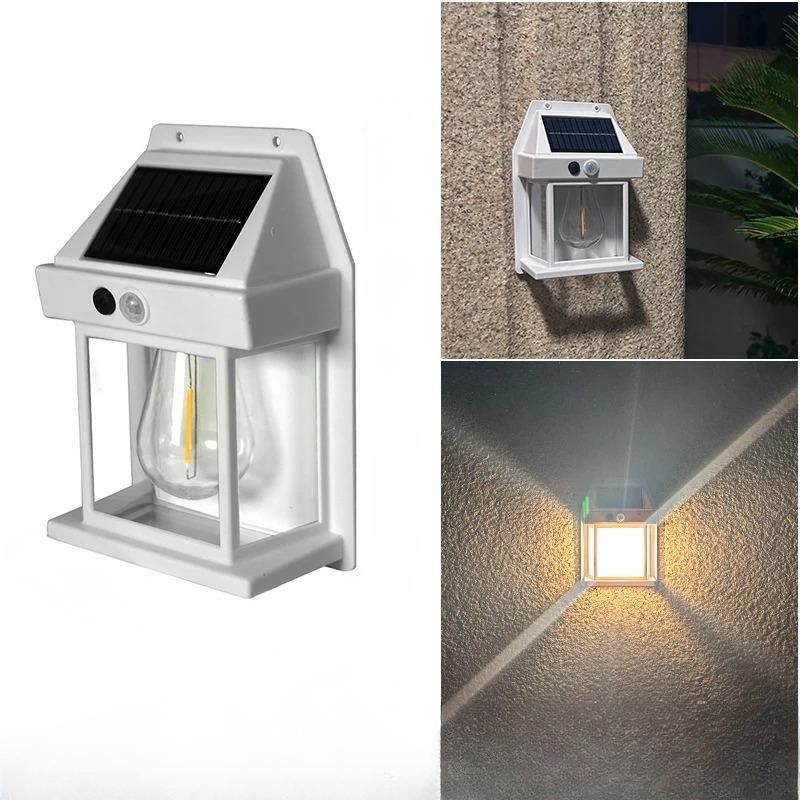 

30 Вт Новый солнечный вольфрамовый настенный светильник с тремя режимами для улицы, виллы, сада, двора, водонепроницаемого украшения, индукционный фонарь, небольшой ночник 18650 white-30w