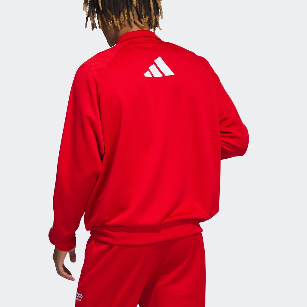 Adidas Select Logo Print Stripe Zip-Up Collar Quick-Dry Sports Jacket Men Jacket Light-Crimson IC2414