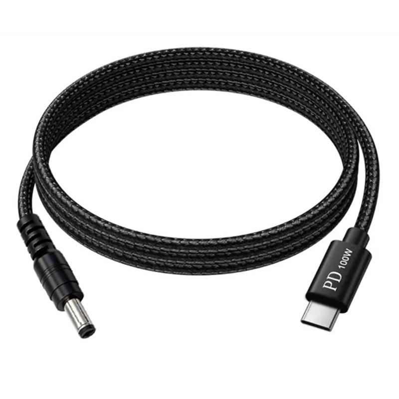 Type C To DC5521 Charging Cable 5.5x2.1mm 5.5x2.5mm Straight Angled Design Adapter Cord Flexible Power Supply
